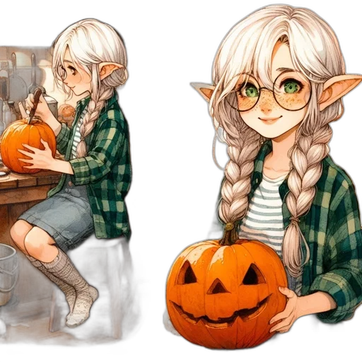 fantasy art, concept art, watercolor, pixel art transparent PNG cut-out