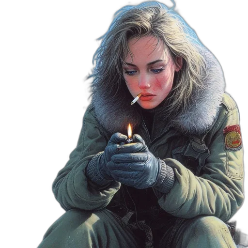 jacket, concept art, comic book art, cyberpunk transparent PNG cut-out