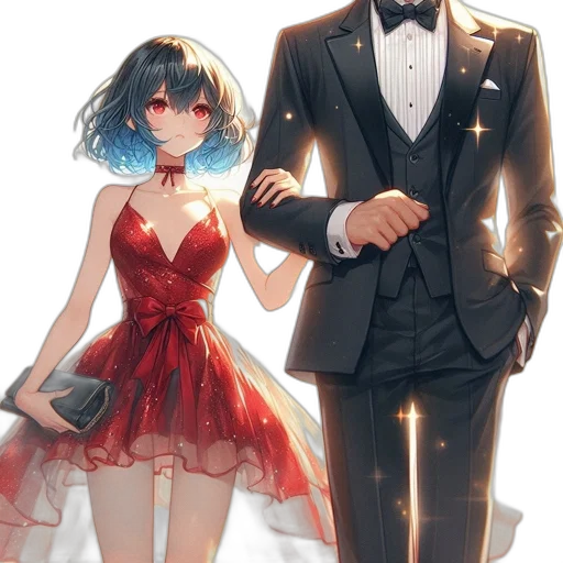 dress, robot, crown, staff transparent PNG cut-out