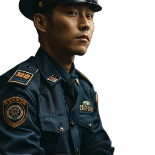 staff, hat, face, jacket transparent PNG cut-out