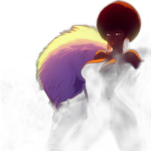 hair, creature, staff, dragon transparent PNG cut-out
