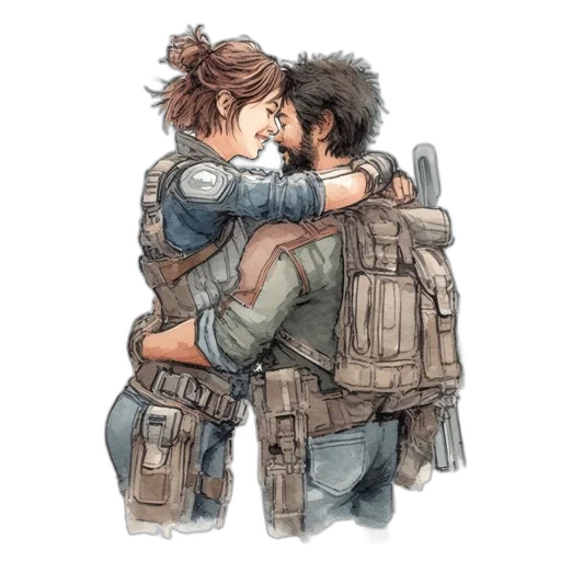 watercolor, concept art, pixel art, comic book art transparent PNG cut-out