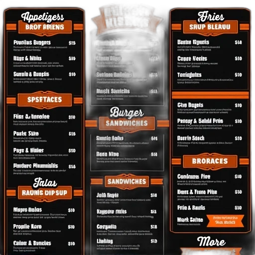 food, menu, various, items transparent PNG cut-out