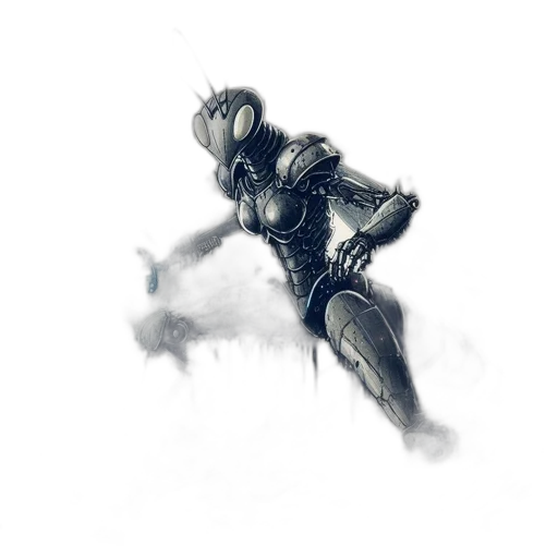 robot, sword, weapon, creature transparent PNG cut-out