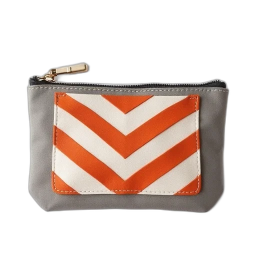 chevron, purse, grey, orange transparent PNG cut-out
