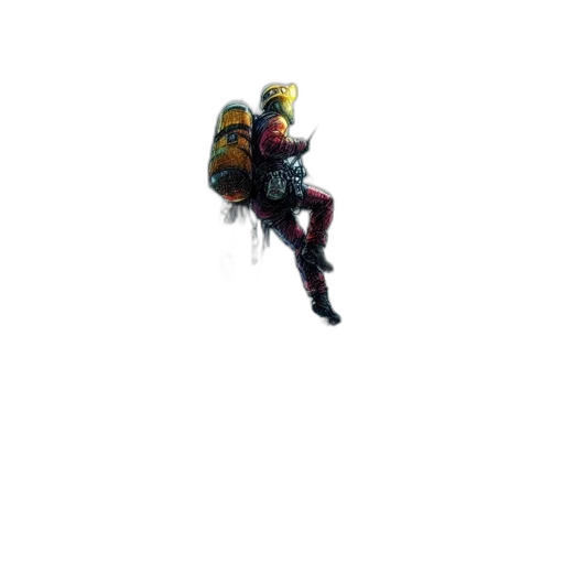 robot, creature, jacket, weapon transparent PNG cut-out