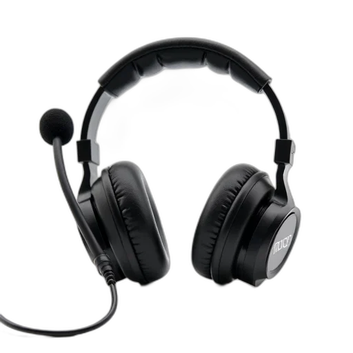 3d render, pair, black, headphones transparent PNG cut-out