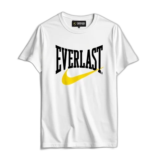 white, t-shirt, word, everlast transparent PNG cut-out