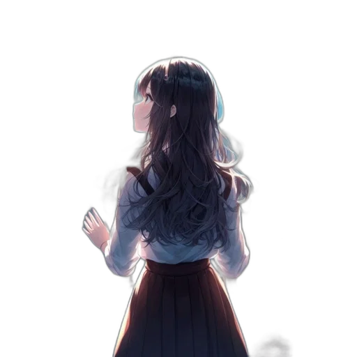 dress, jacket, hair, bottle transparent PNG cut-out