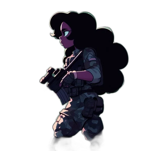 weapon, robot, hair, mask transparent PNG cut-out