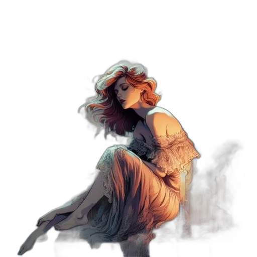 dress, concept art, fantasy art, watercolor transparent PNG cut-out
