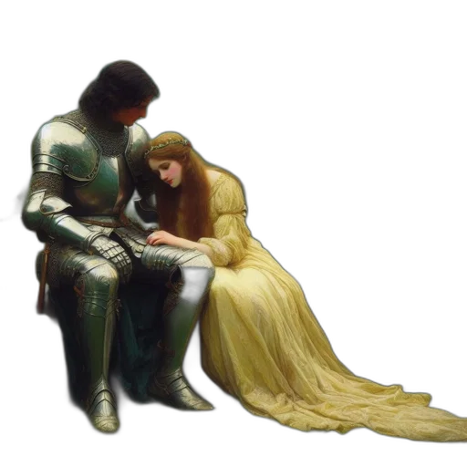 sword, dress, robot, fantasy art transparent PNG cut-out