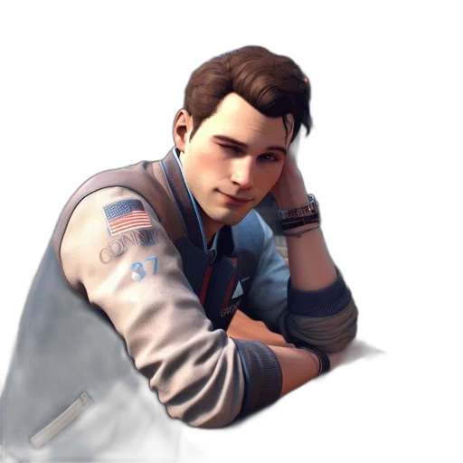 jacket, staff, face, weapon transparent PNG cut-out