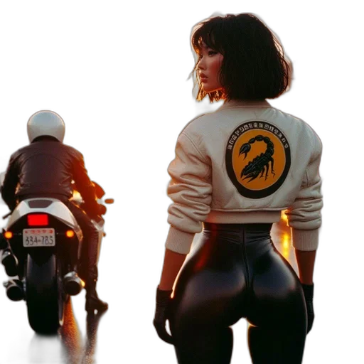 jacket, concept art, fire, woman transparent PNG cut-out