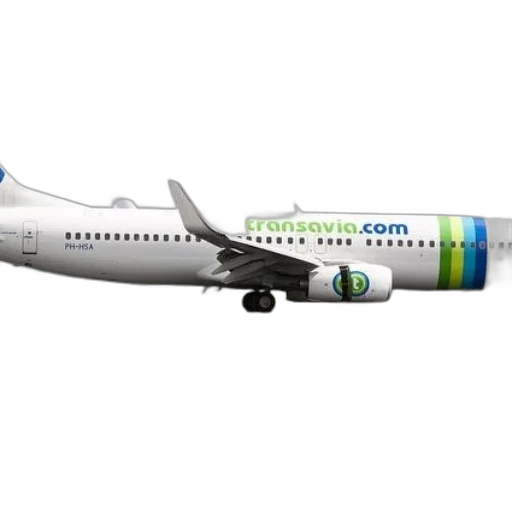 transavia, com, airplane, runway transparent PNG cut-out