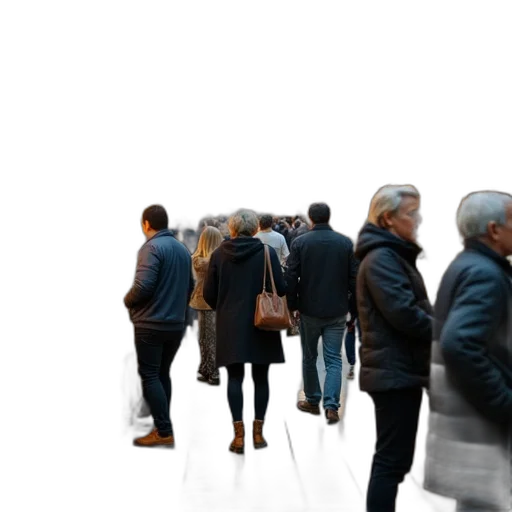 staff, 3d render, photorealistic, city street transparent PNG cut-out
