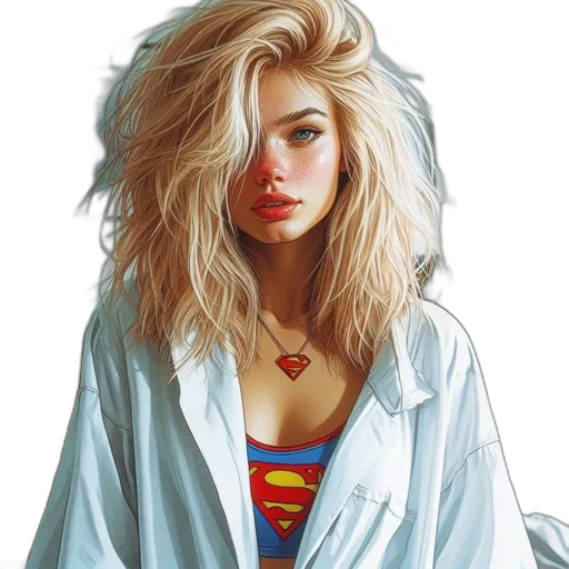 face, jewelry, comic book art, photorealistic transparent PNG cut-out