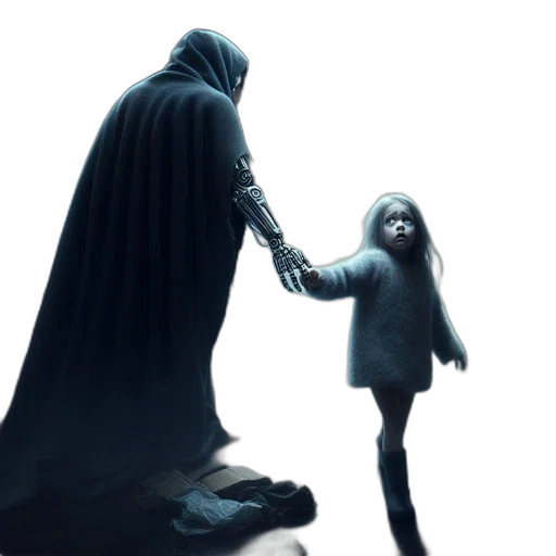 concept art, 3d render, comic book art, cloaked transparent PNG cut-out