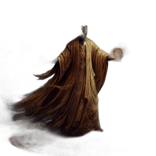 dress, hair, staff, mask transparent PNG cut-out