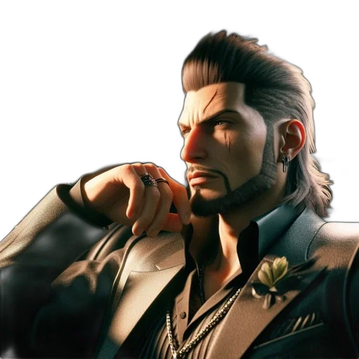 jacket, face, weapon, staff transparent PNG cut-out