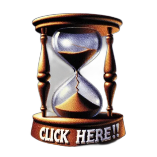 3d render, digital, hourglass, click transparent PNG cut-out