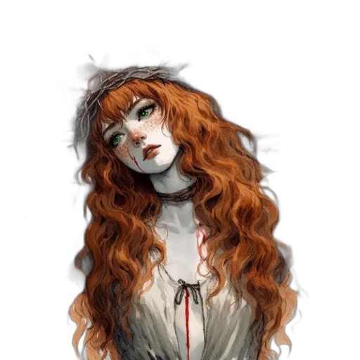 dress, face, staff, hair transparent PNG cut-out