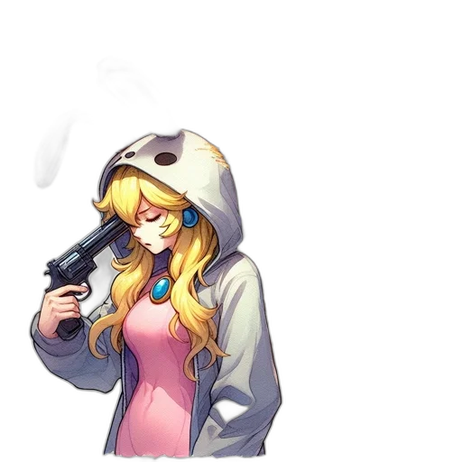 weapon, jacket, staff, hat transparent PNG cut-out