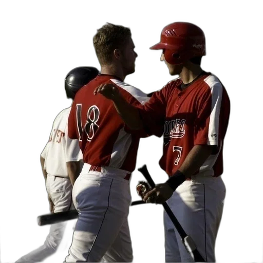 two, baseball, players, red transparent PNG cut-out
