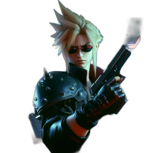 weapon, jacket, staff, robot transparent PNG cut-out