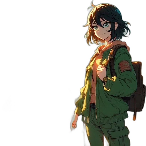jacket, weapon, staff, dress transparent PNG cut-out