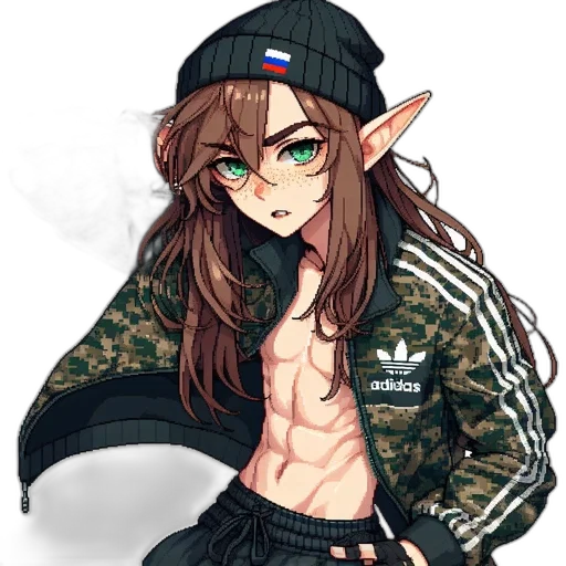 jacket, creature, hat, weapon transparent PNG cut-out