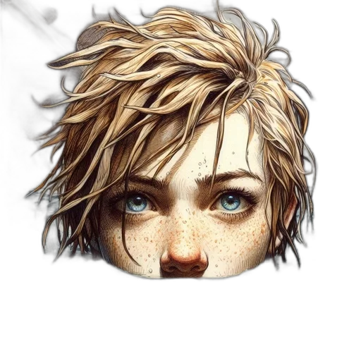 face, hair, mask, photorealistic transparent PNG cut-out
