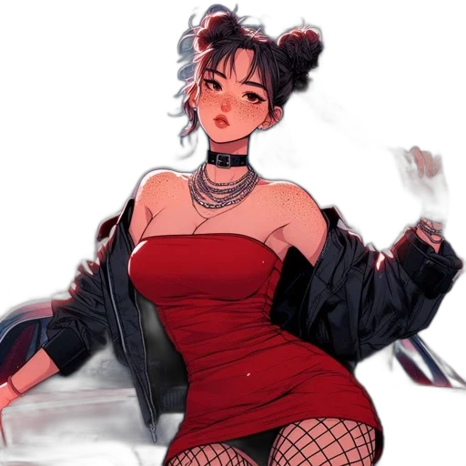 dress, jacket, concept art, anime transparent PNG cut-out
