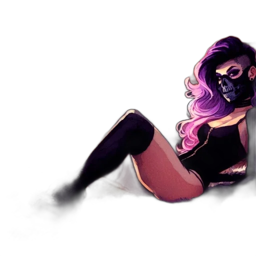 mask, concept art, comic book art, watercolor transparent PNG cut-out