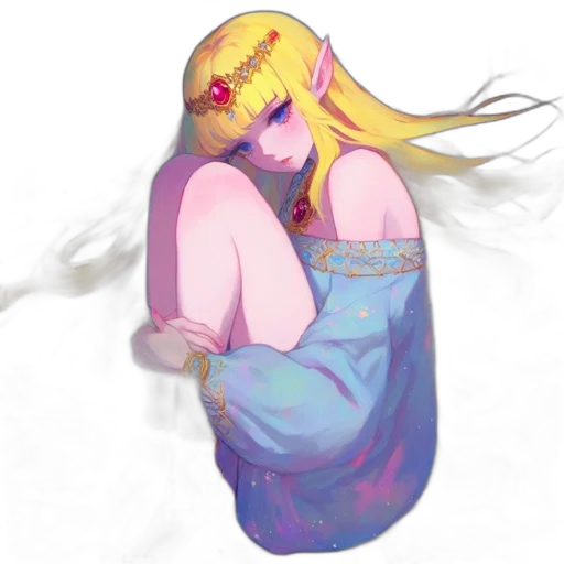 dress, face, creature, crown transparent PNG cut-out