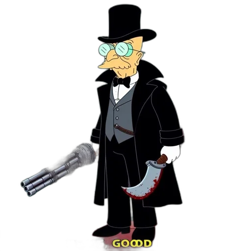 staff, weapon, jacket, hat transparent PNG cut-out