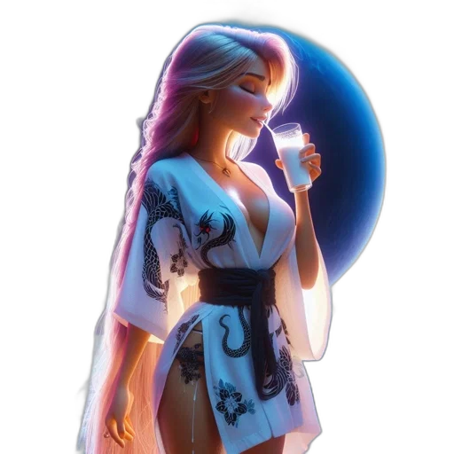 dress, concept art, fantasy art, vaporwave transparent PNG cut-out
