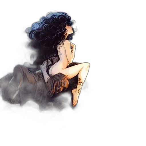 dress, hair, watercolor, concept art transparent PNG cut-out