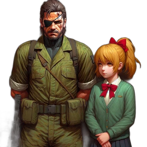 jacket, weapon, face, staff transparent PNG cut-out
