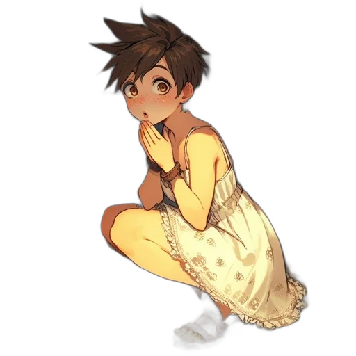dress, staff, anime, concept art transparent PNG cut-out
