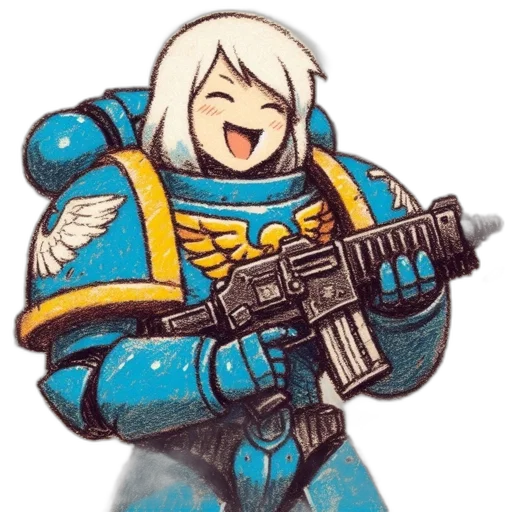 robot, weapon, jacket, staff transparent PNG cut-out