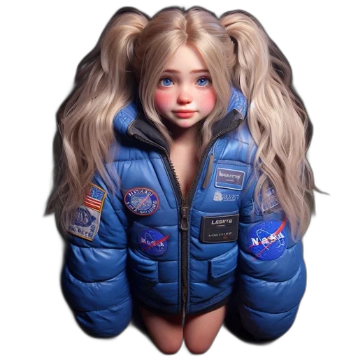 jacket, dress, face, 3d render transparent PNG cut-out