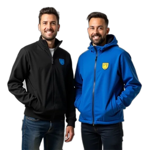 jacket, staff, two, men transparent PNG cut-out