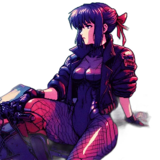 dress, robot, weapon, cyberpunk transparent PNG cut-out