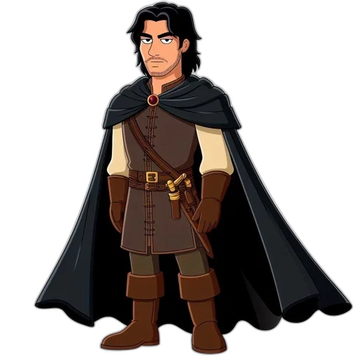 staff, jacket, sword, fantasy art transparent PNG cut-out