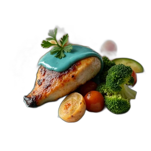 food, crown, 3d render, photorealistic transparent PNG cut-out