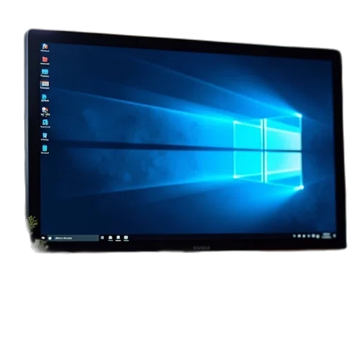 3d render, blue, computer, screen transparent PNG cut-out