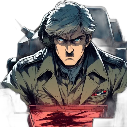 jacket, face, comic book art, concept art transparent PNG cut-out