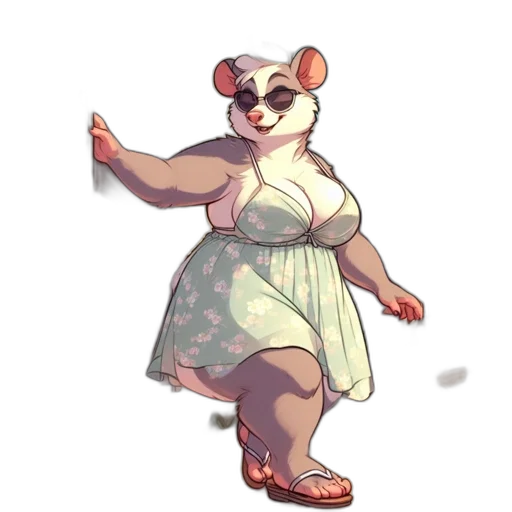 dress, creature, animal, staff transparent PNG cut-out
