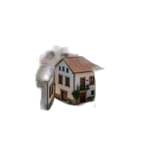 building, furniture, umbrella, 3d render transparent PNG cut-out